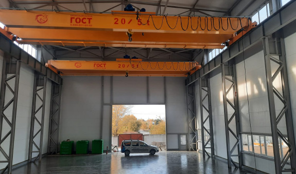Реализация проекта Мостовой двухбалочный опорный кран г/п 20/5 т