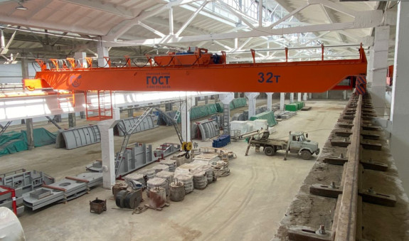 Реализация проекта Мостовой двухбалочный опорный кран г/п 32 т